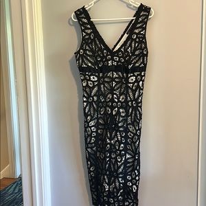 Vintage 90s/Y2K Betsey Johnson crochet Lace  overlay sleeveless dress 8